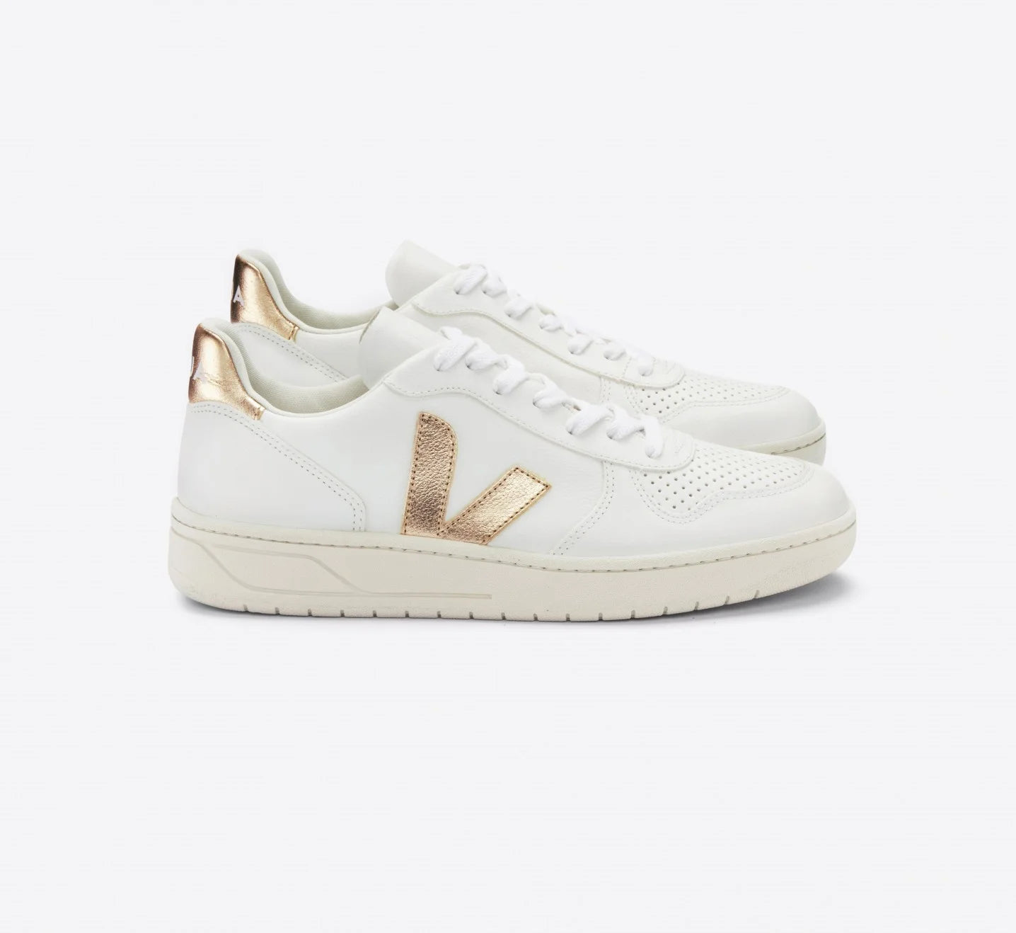 V-10 LEATHER WHITE PLATINE