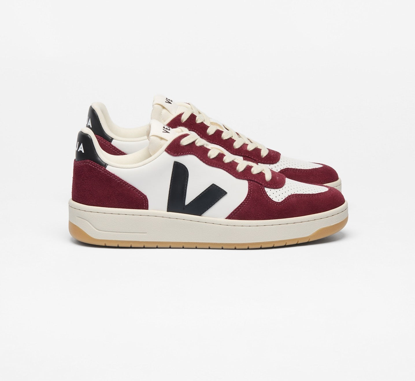 V-10 LEATHER WHITE BLACK AMARANTE