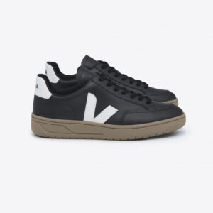 V-12 LEATHER BLACK WHITE DUNE