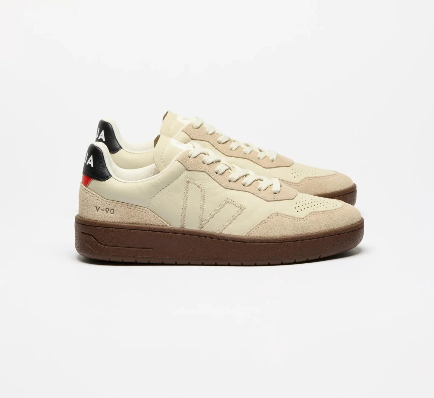 V-90 LEATHER BEIGE ALMOND BLACK