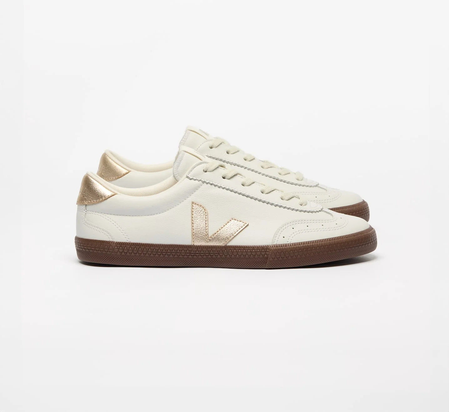 VOLLEY LEATHER WHITE PLATINE BARK